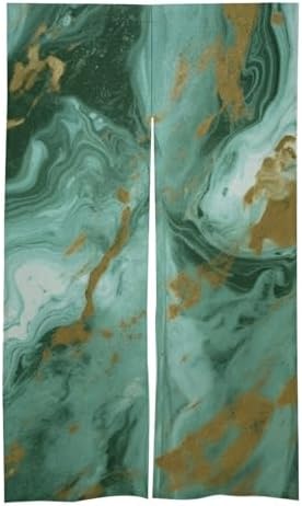 Green Gold Marble Door Curtain Panel 17x57 Inch
