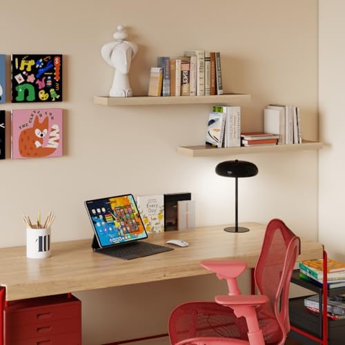 Modern Wooden Floating Wall Shelves Set of 2
