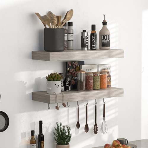 Fun Memories Floating Shelves Set of 2 Rustic Grey