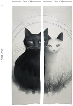 Two Cats Hugging Door Curtain 17x57 Inch Blackout Privacy Partition
