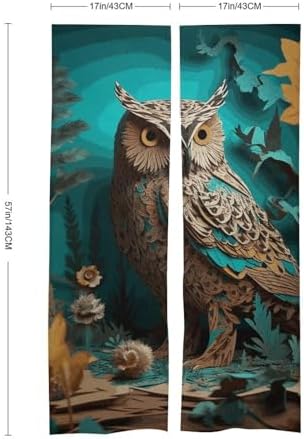 Dark Owl Door Cover Curtain 57x17 Inches