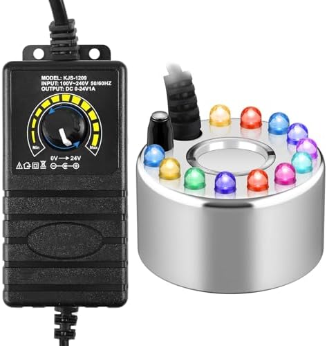 Maitys 2 Pcs Ultrasonic Fogger with LED Lights and Adjustable Controller