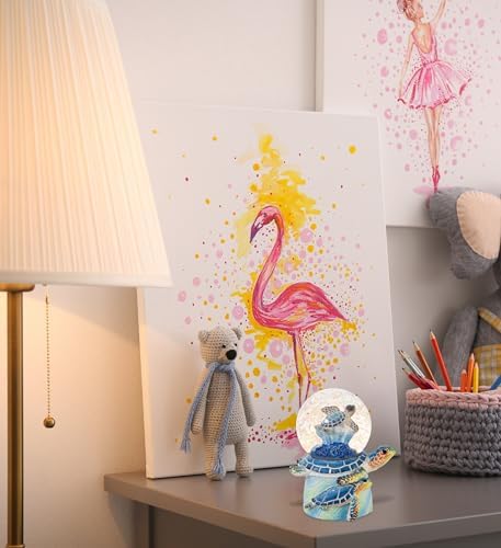 CoTa Global Blue Sea Turtle Snow Globe - Pink Glitter Inside