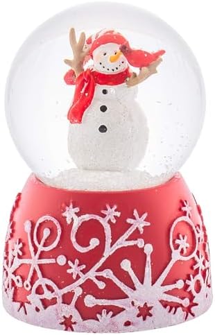 Roman Holiday Red Snow Globe Jingle Bells 80MM