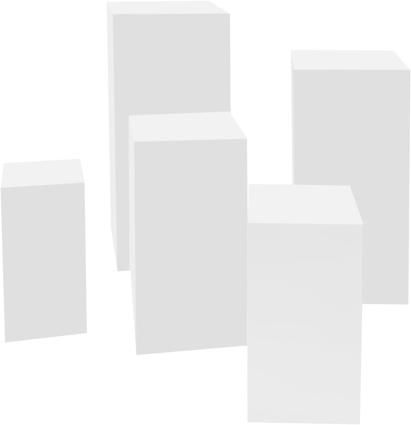 5PCS Square Pedestal Stand White Display Stands for Events