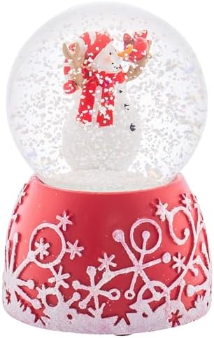 Roman Holiday Red Snow Globe Jingle Bells 80MM