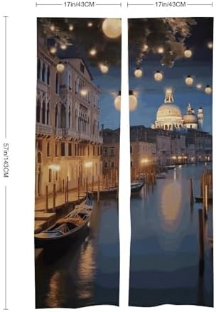 Beautiful Venice Night Door Curtain Panel 17x57 Inch