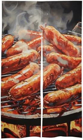 Sausage on Fire Door Curtain Split 17x57 Inch Partition