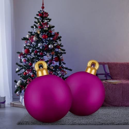Jetec 4 Pcs 32 Inch Purple Inflatable Christmas Decor Ball