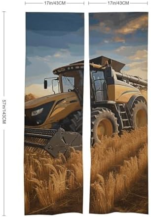 Farm Tractor Harvest Door Cover Curtain 57x17 Inches
