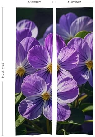 Violets in Bloom Door Curtain Panel 17x57 Inch