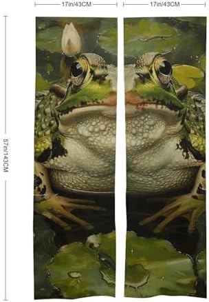 Lily and Frog Door Cover Curtain 57x17 Inches