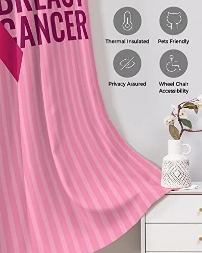 Cure Breast Cancer Door Curtains - 96 Blackout Panels for Bedrooms