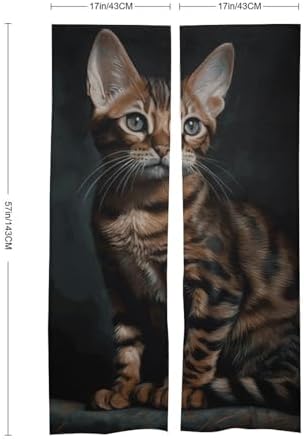 Bengal Cat Door Curtain Panel 17x57 Inch Split Door Divider