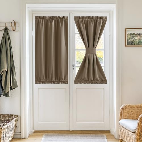 RYB HOME Blackout French Door Curtain Panel