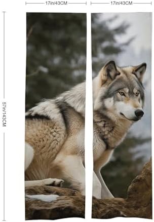 Snow Mountain Wild Wolf Door Cover Curtain 57x17 Inches