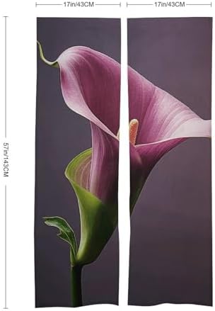 Purple Calla Lily Door Curtain Panel 17x57 Inch Split Door Divider