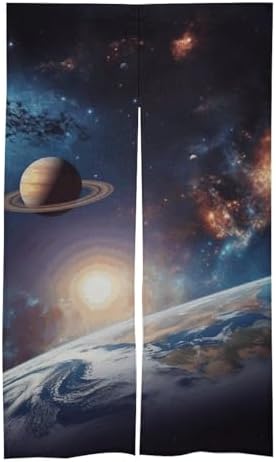 Universe Galaxy Door Curtain Split Blackout Panel