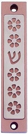 Agayof Flower and Shin Cut-Out Mezuzah Pink