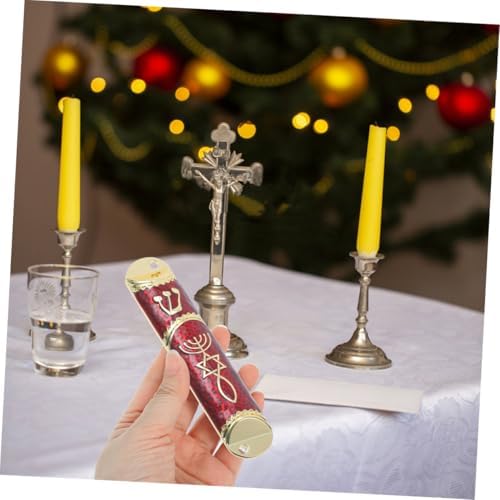 2 Sets Elegant Metal Mezuzah Case with Scroll