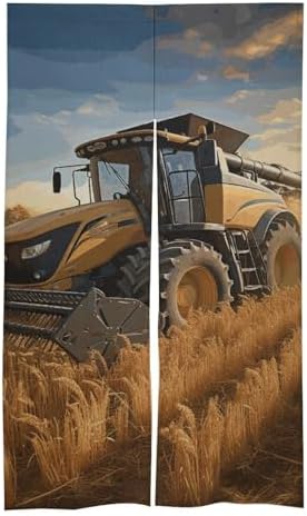 Farm Tractor Harvest Door Cover Curtain 57x17 Inches