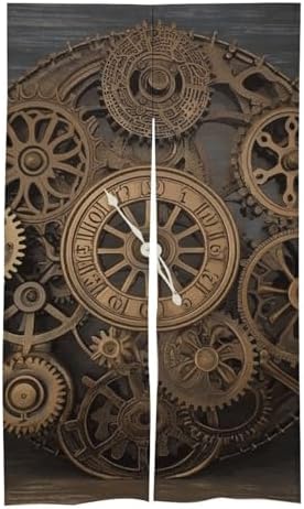 Steampunk Gears Clock Door Curtain Panel 17x57 Inch