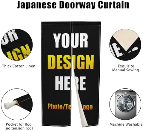 Leowefowa Custom Noren Curtain with Photo Print