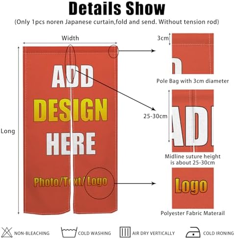 Custom Noren Curtain for Home Decor 335x709 Inches