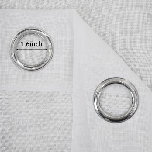 UPOPO White Sheer Kitchen Tier Curtains 24 Inches 2 Panels Grommet Top