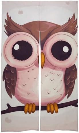 Cute Owl Door Curtain Panel 17x57 Inch Split Door Divider