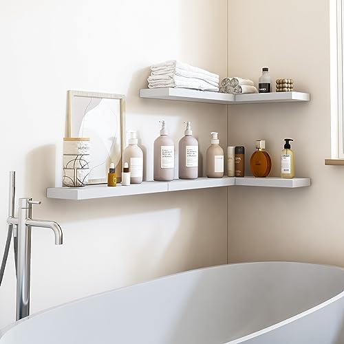 Fixwal 158in Floating Shelves White 5 Pack