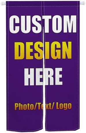 Custom Noren Curtain with Photo Text Logo