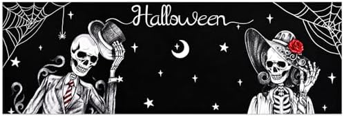 Likiyol Halloween Skull Couple Runner Rug Non Slip Washable 20x59
