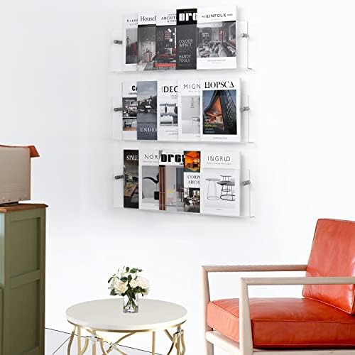 Clear Acrylic 3 Tier Brochure Holder Wall Mount