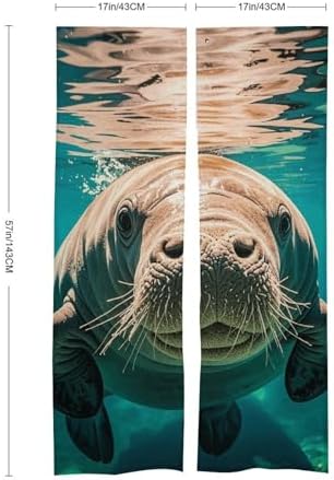 Manatee Door Curtain 57x17 Inches Soft Durable