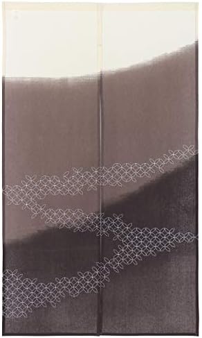SunnyDayFabric Dooryway Curtain W335 x L59 Tapestry Japanese Noren Blur Brown