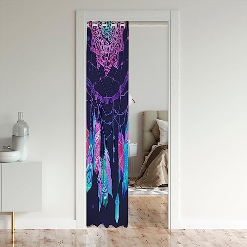 Boho Hippie Velvet Door Curtain with Dream Catcher Design