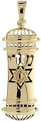 Extra Large Mezuzah Pendant in 14K Yellow Gold