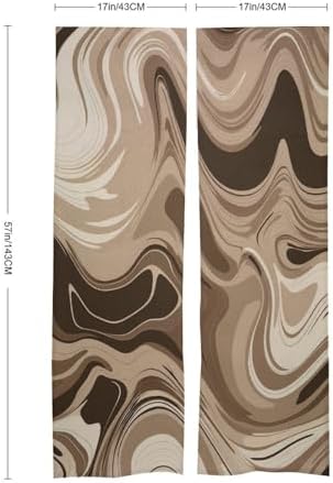 Taupe and White Split Door Curtain Panel 17x57 Inch Blackout Privacy Divider