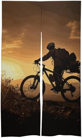 Mountain Bike Themed Blackout Curtain Panel 17x57 Inch