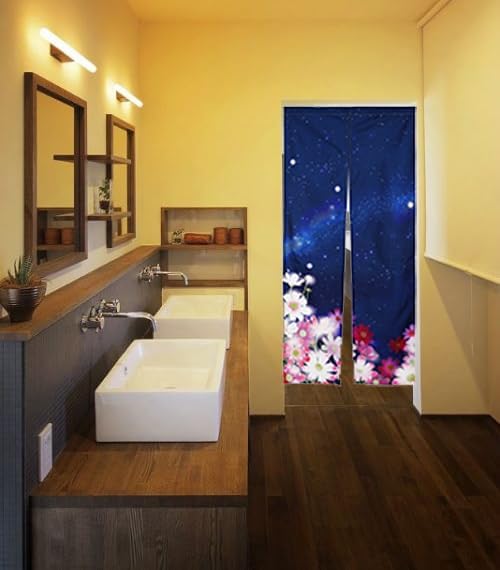 Noren Doorway Curtain with Cosmos Design