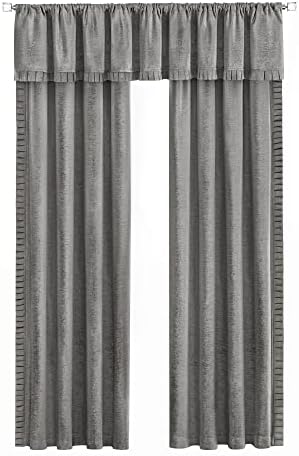 Woven Trends Semi Sheer Pinch Pleated Curtains Gray 52x14
