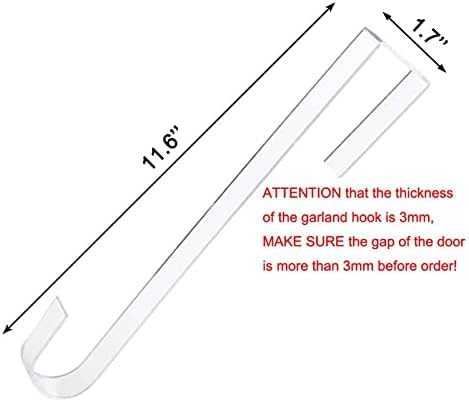 Blingkingdom 2pcs Clear 12 inch Wreath Hanger Hook for Doors