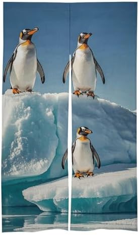 Penguins On Iceberg Door Curtain 57x17 Inches