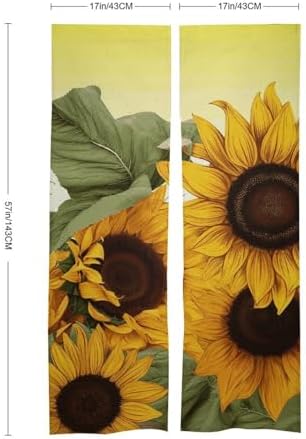 Sunflowers Floral Door Curtain 57x17 Inches