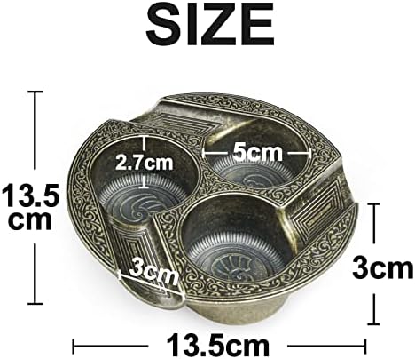 Gold Cigar Ashtray with 3 Holders