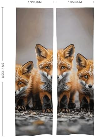 Many Foxes Door Cover Curtain 57x17 Inches