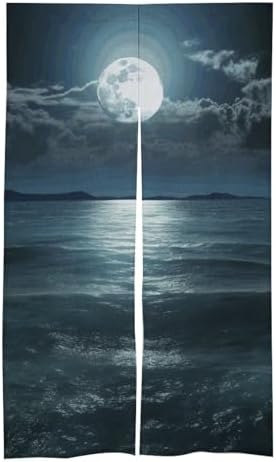 Moon and Sea Door Cover Curtain 57x17 Inches