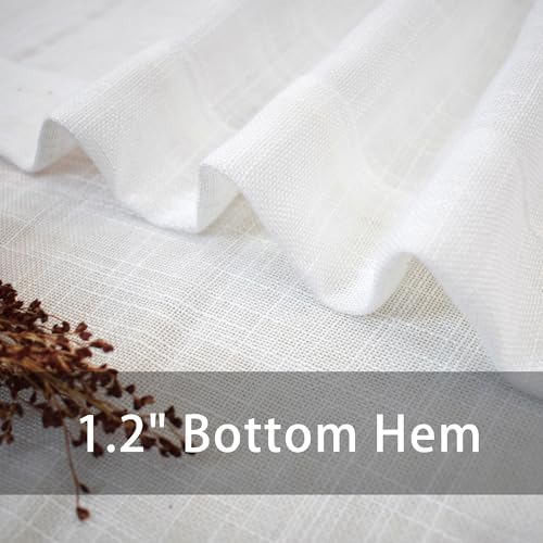 UPOPO White Sheer Kitchen Tier Curtains 24 Inches 2 Panels Grommet Top