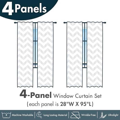 Ambesonne Striped Window Curtains Pack of 2